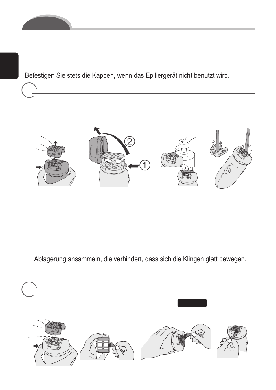 Reinigung des epiliergeräts | Panasonic ES2055 User Manual | Page 14 / 168