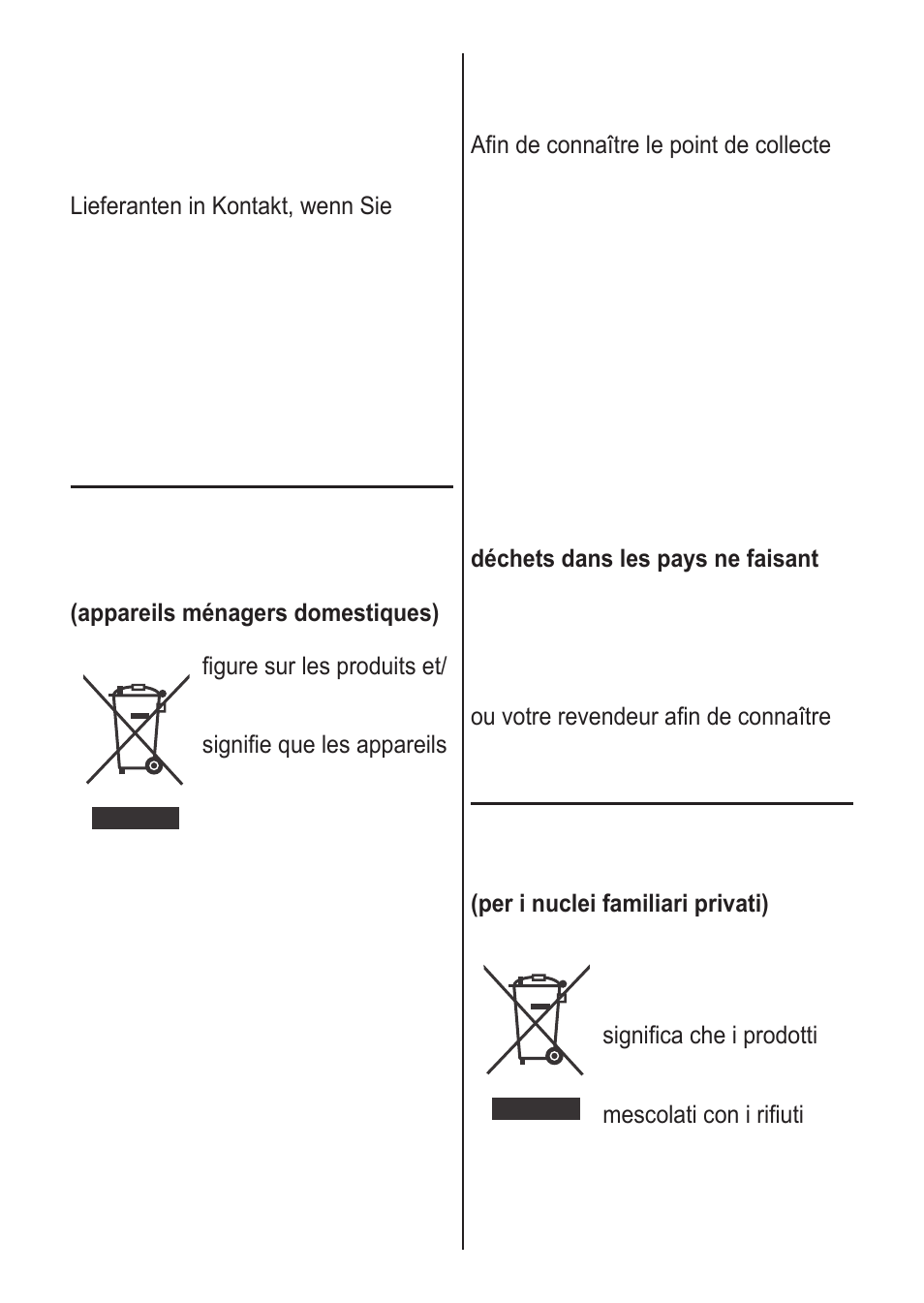 Français, Italiano | Panasonic ES2055 User Manual | Page 156 / 168