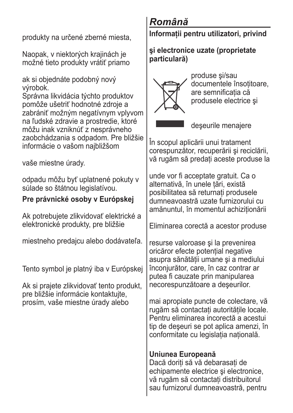 Română | Panasonic ES2055 User Manual | Page 163 / 168