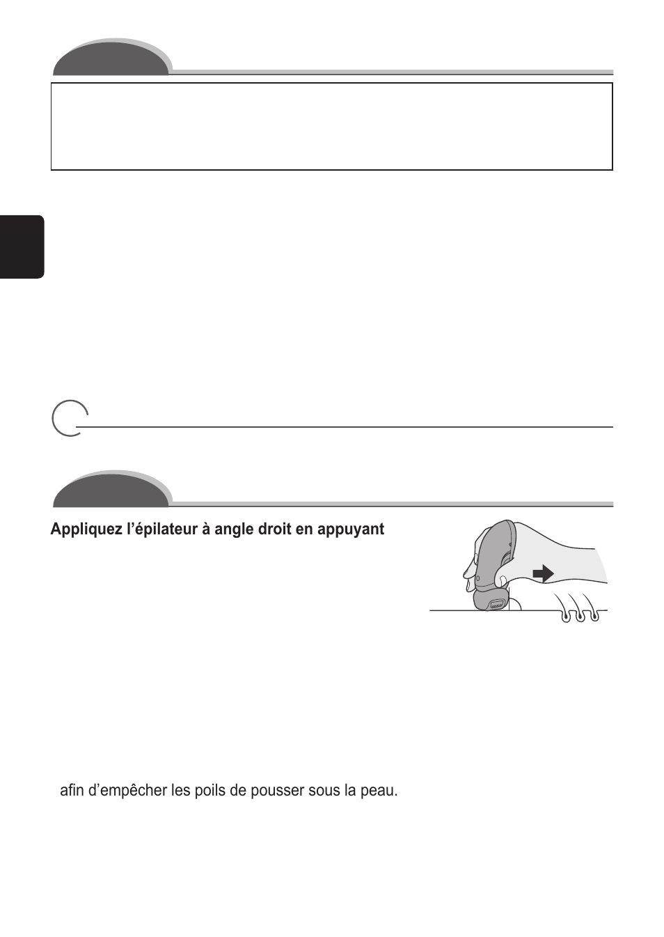 Epilation mouillée/mousse, Pour une meilleure épilation | Panasonic ES2055 User Manual | Page 20 / 168