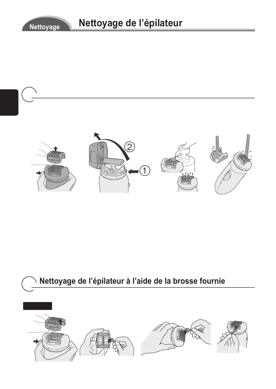 Nettoyage de l’épilateur | Panasonic ES2055 User Manual | Page 22 / 168