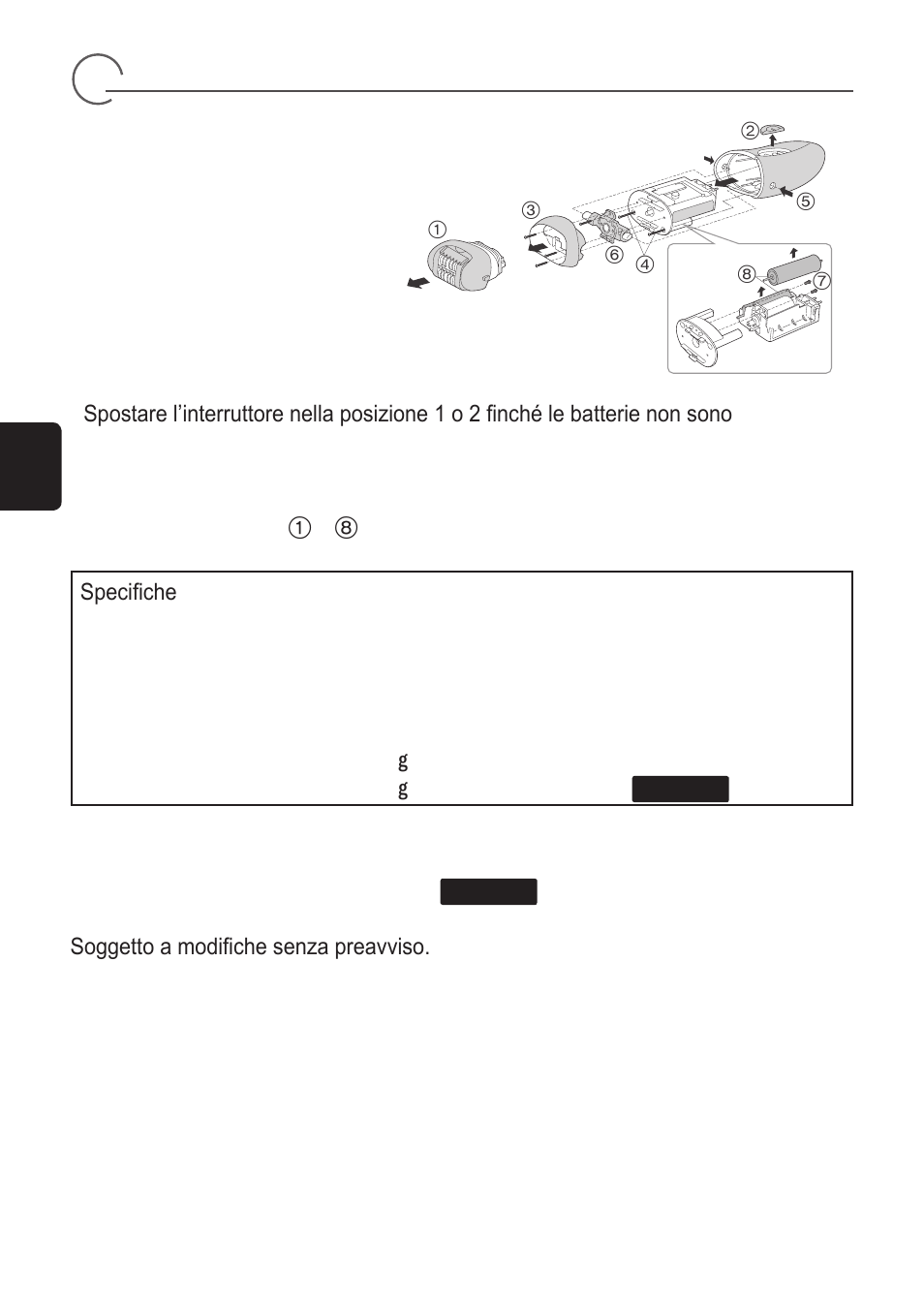 Rimozione delle batterie ricaricabili incorporate | Panasonic ES2055 User Manual | Page 32 / 168