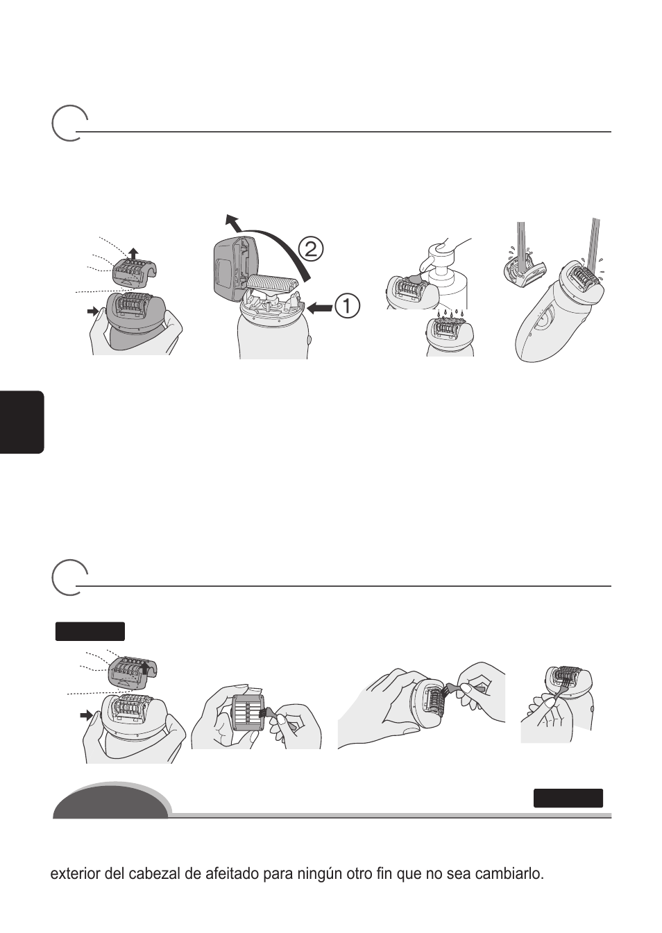 Sustitución de la lámina metálica externa | Panasonic ES2055 User Manual | Page 38 / 168