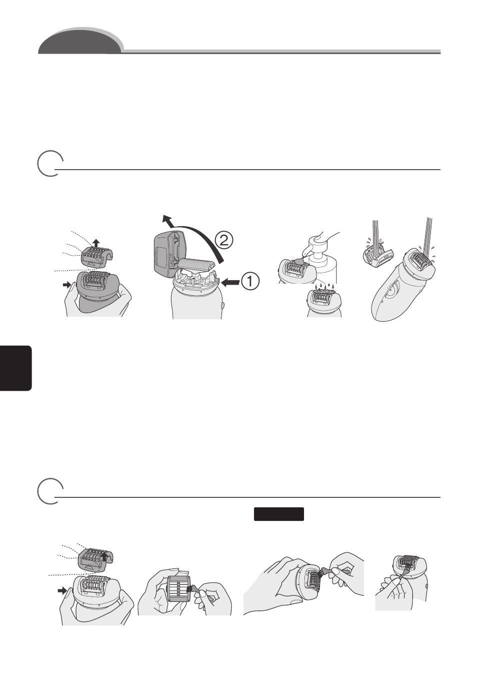 Het epileerapparaat reinigen | Panasonic ES2055 User Manual | Page 46 / 168