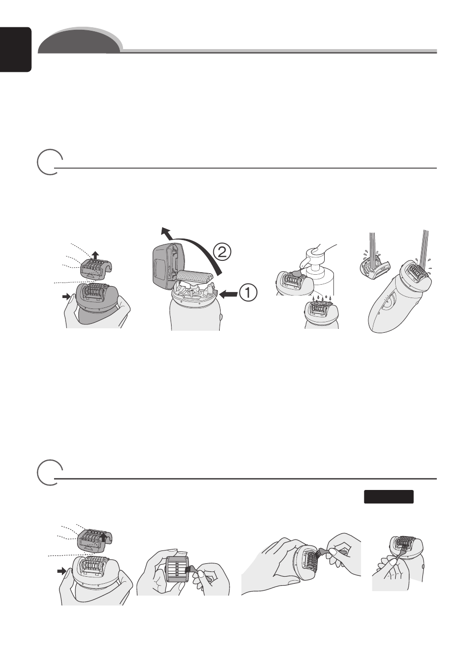 Cleaning the epilator | Panasonic ES2055 User Manual | Page 6 / 168