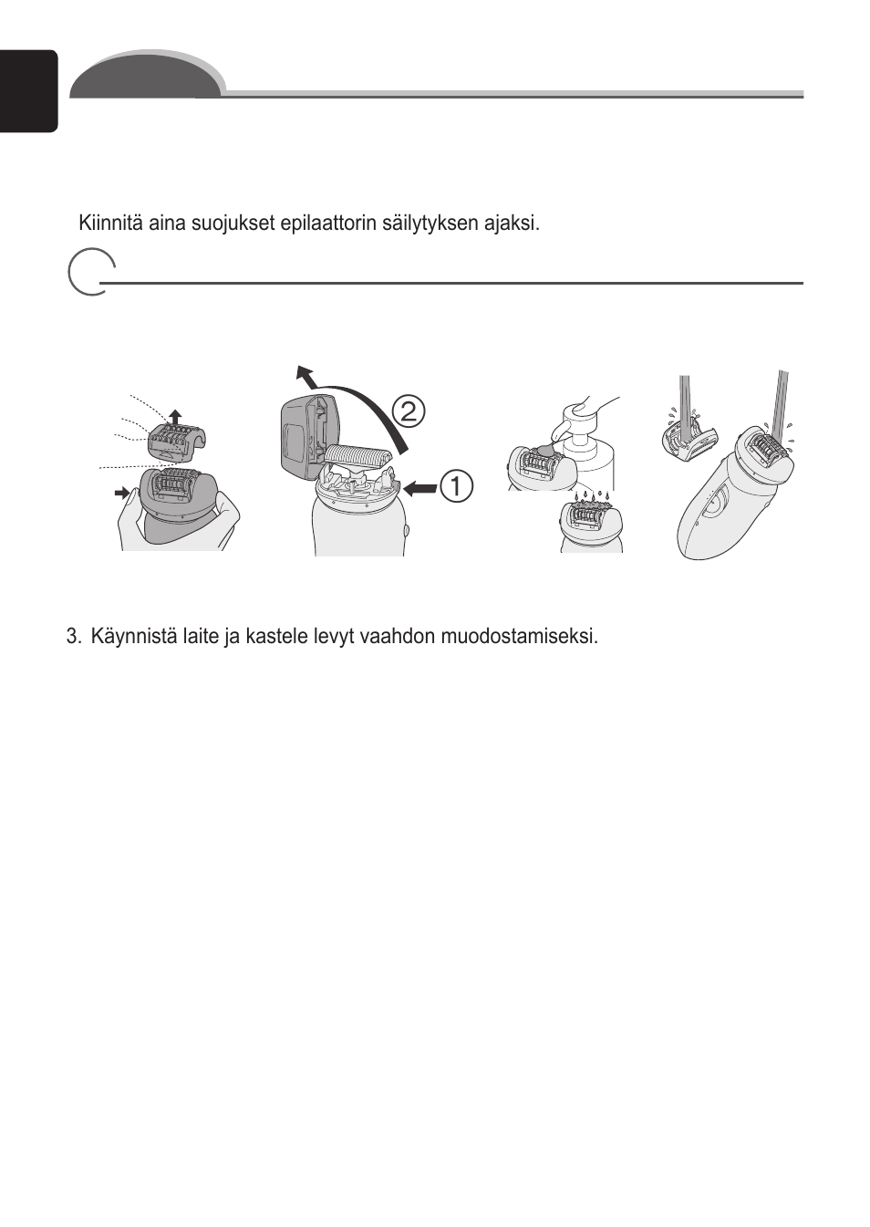 Epilaattorin puhdistaminen harjalla | Panasonic ES2055 User Manual | Page 86 / 168