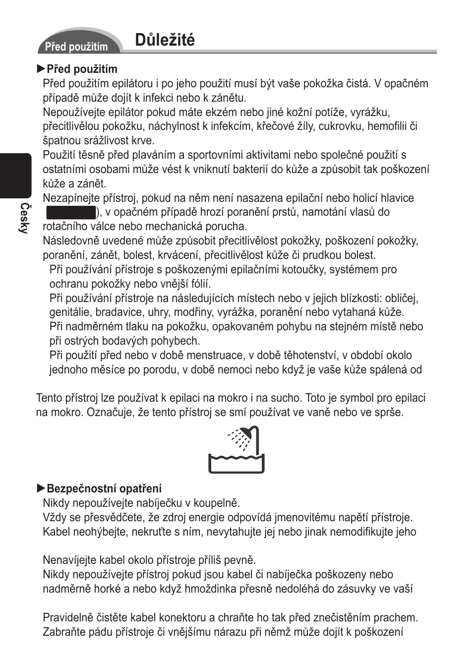 Důležité | Panasonic ES2055 User Manual | Page 98 / 168