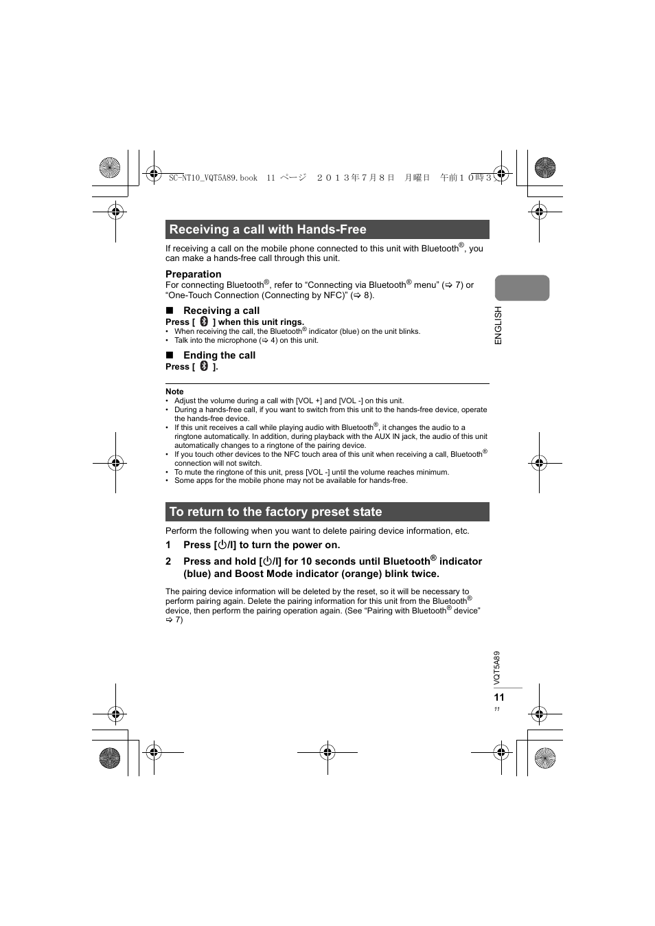 Panasonic SCNT10E User Manual | Page 11 / 84