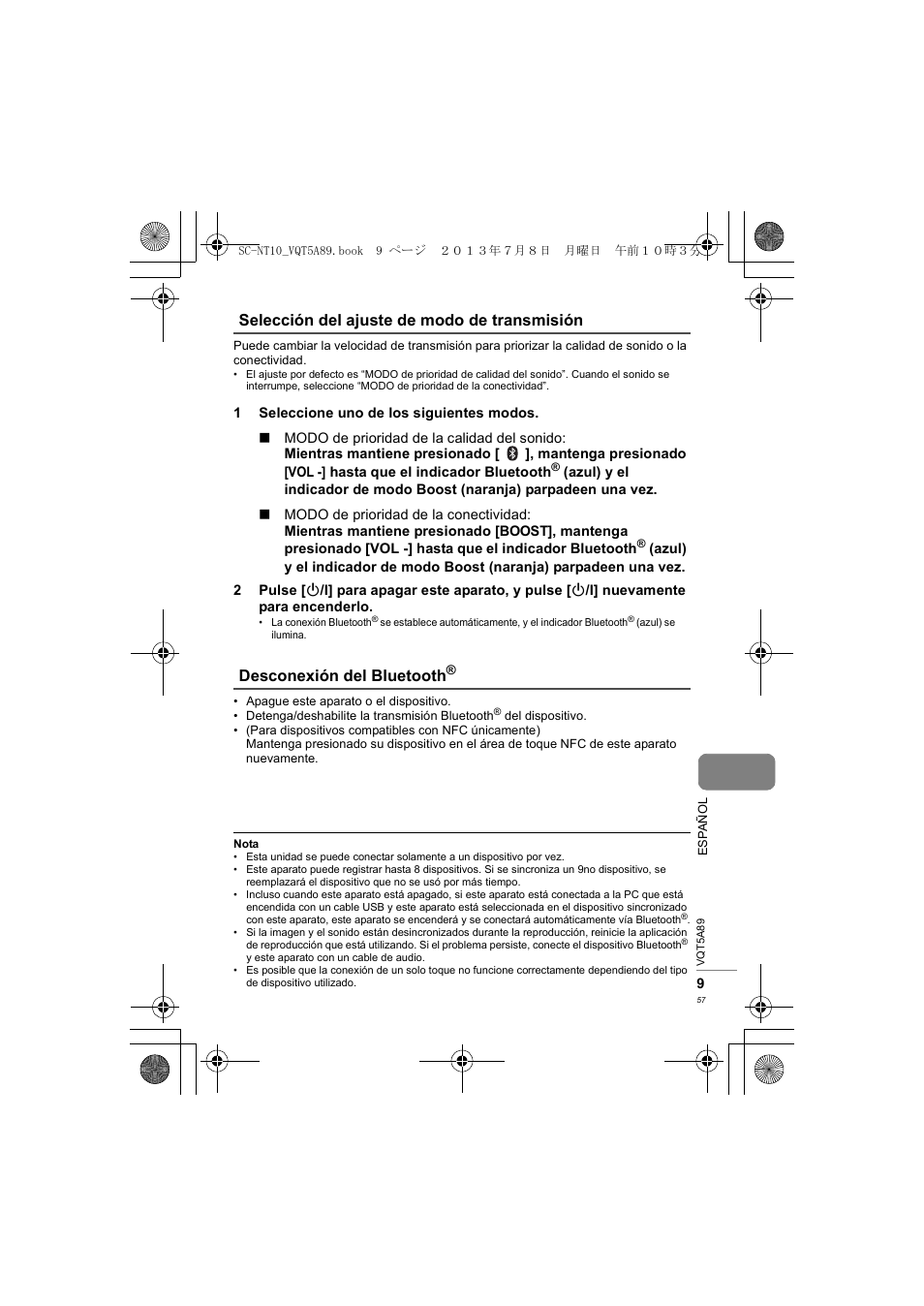 Panasonic SCNT10E User Manual | Page 57 / 84