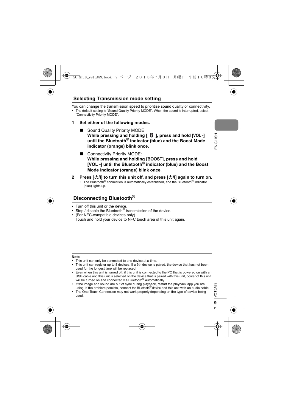 Panasonic SCNT10E User Manual | Page 9 / 84