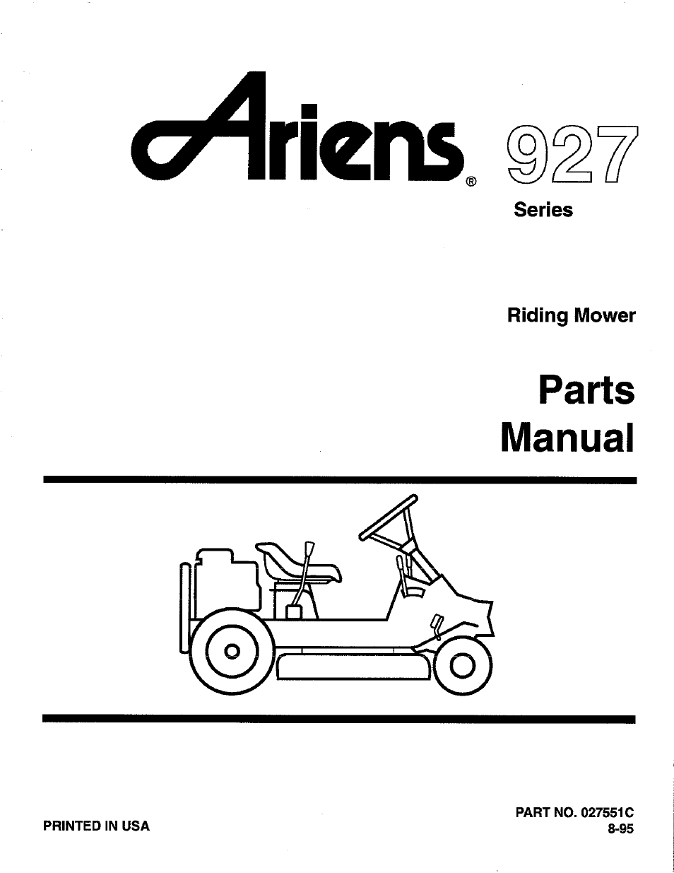 Ariens 927 User Manual | 30 pages