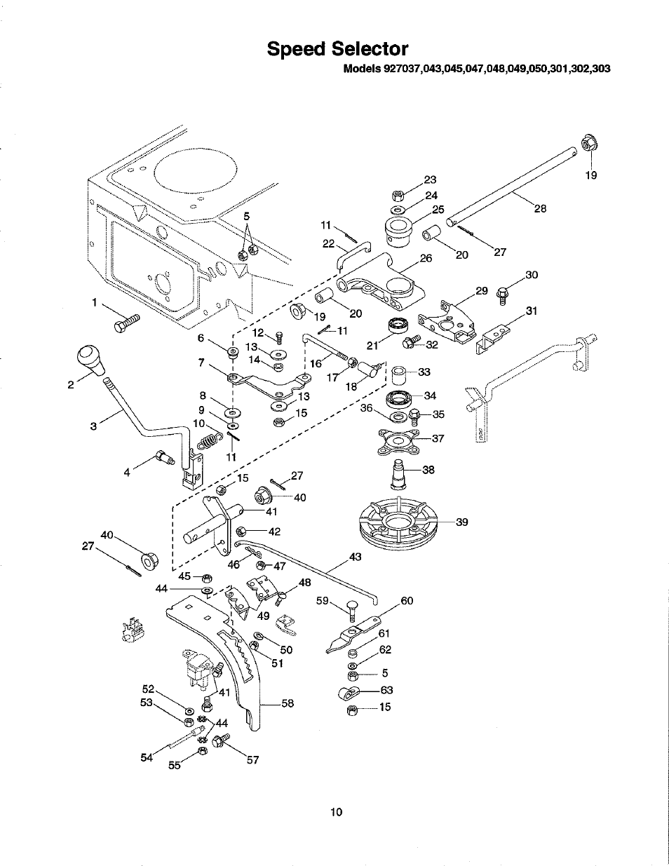 Speed selector | Ariens 927 User Manual | Page 12 / 30