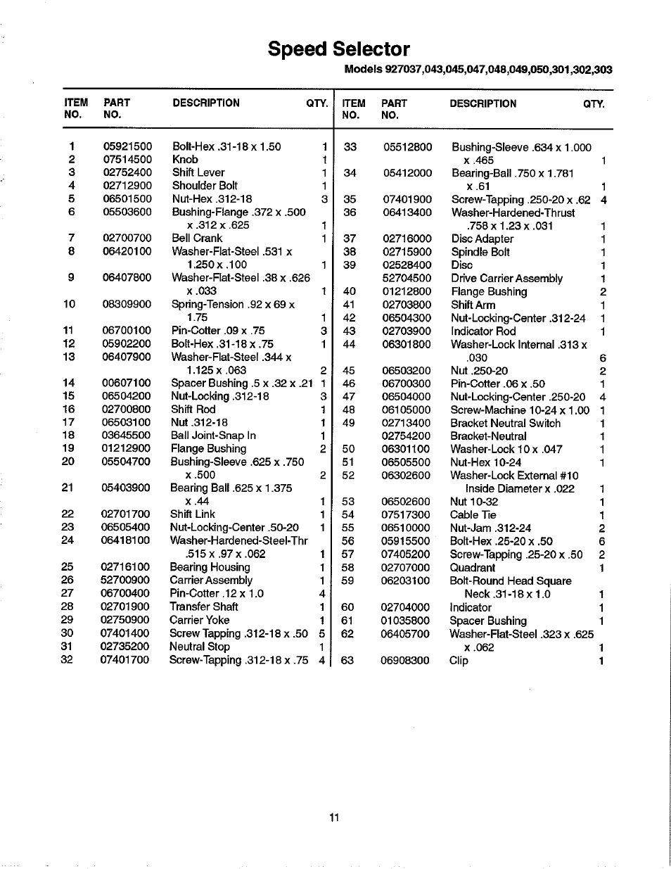 Speed selector | Ariens 927 User Manual | Page 13 / 30