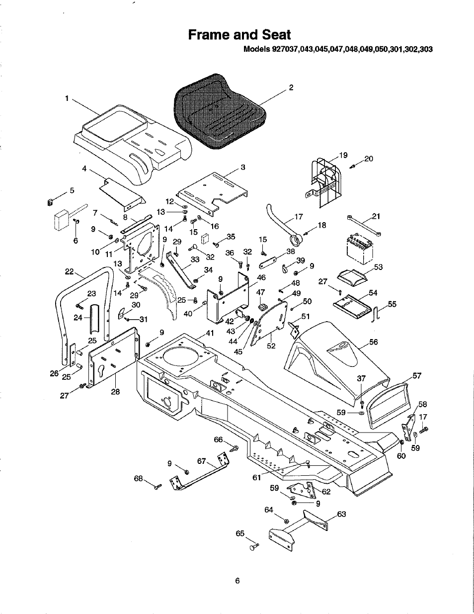 Frame and seat | Ariens 927 User Manual | Page 8 / 30