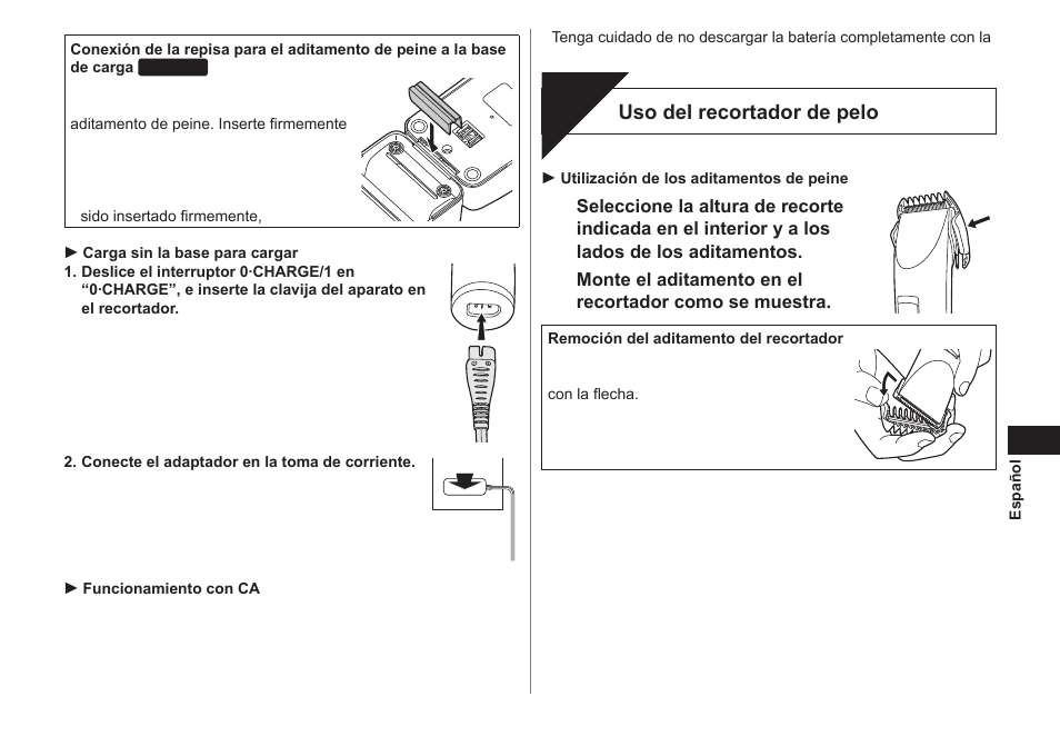 Corte | Panasonic ER1421 User Manual | Page 29 / 100