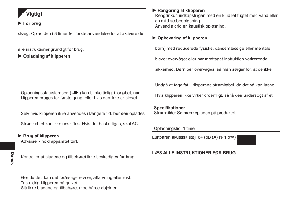 Panasonic ER1421 User Manual | Page 32 / 100
