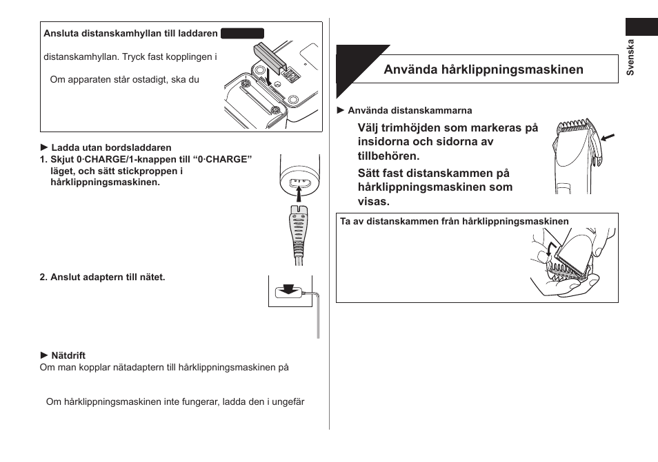 Klippning | Panasonic ER1421 User Manual | Page 49 / 100