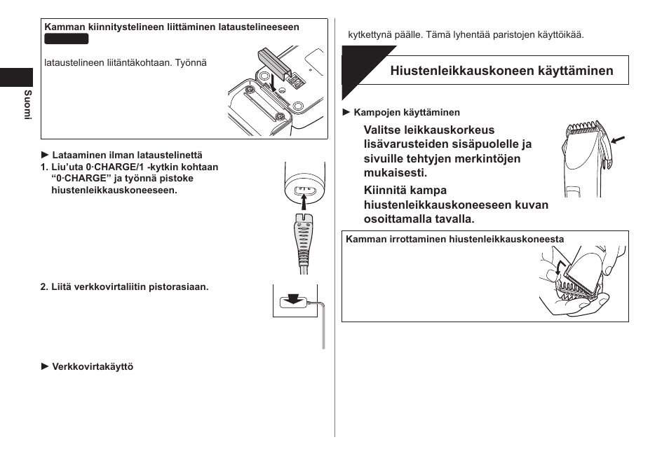 Leikkaaminen | Panasonic ER1421 User Manual | Page 54 / 100