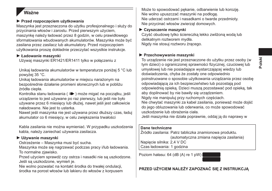 Panasonic ER1421 User Manual | Page 57 / 100