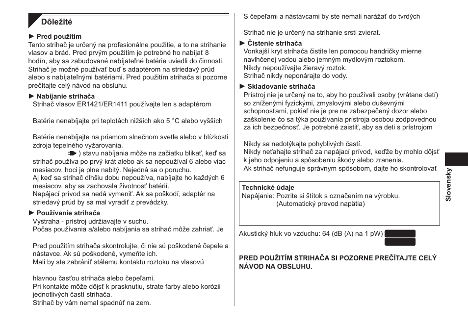 Panasonic ER1421 User Manual | Page 67 / 100