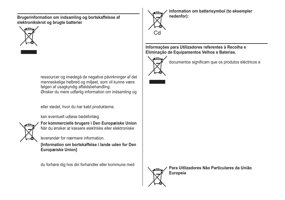 Dansk, Português | Panasonic ER1421 User Manual | Page 91 / 100