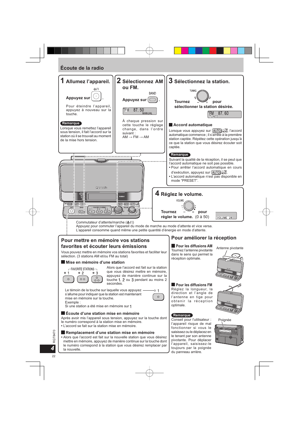 Panasonic RFU700 User Manual | Page 22 / 80