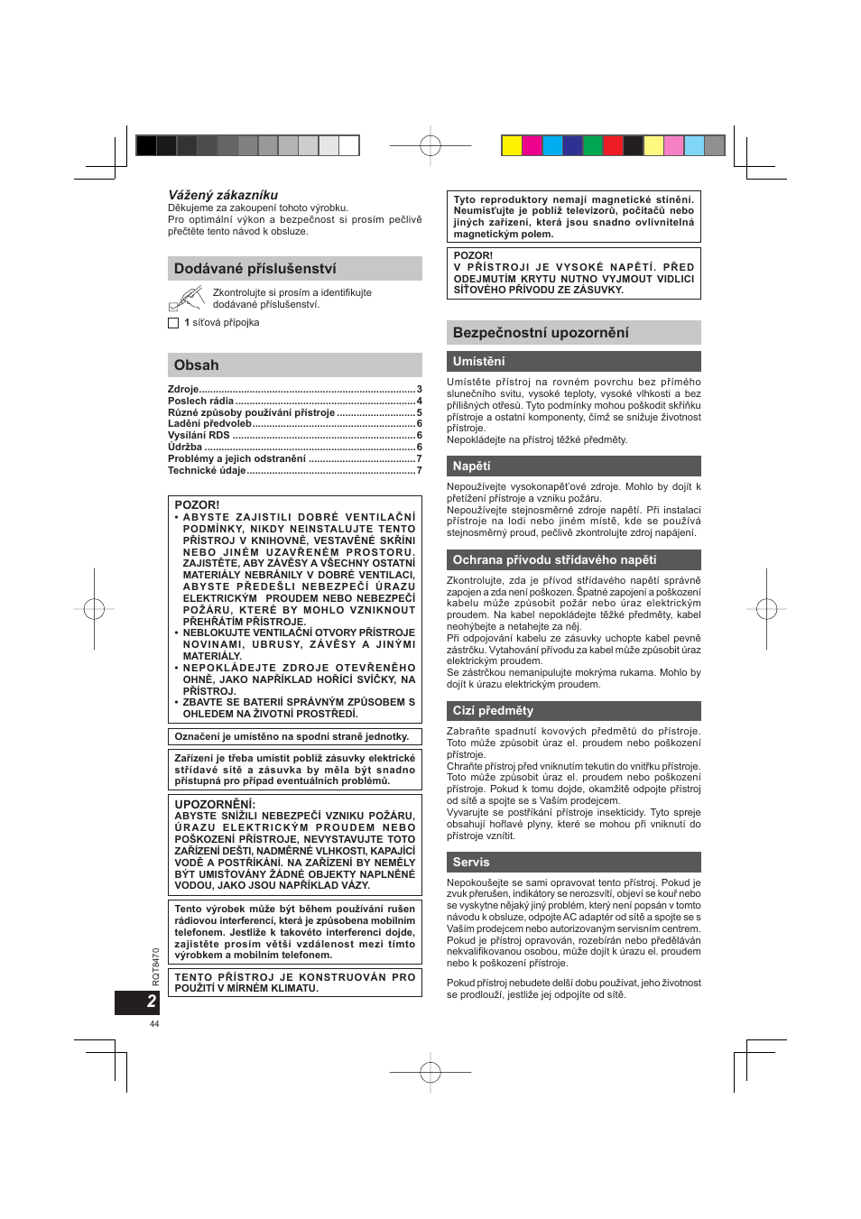 Panasonic RFU700 User Manual | Page 44 / 80