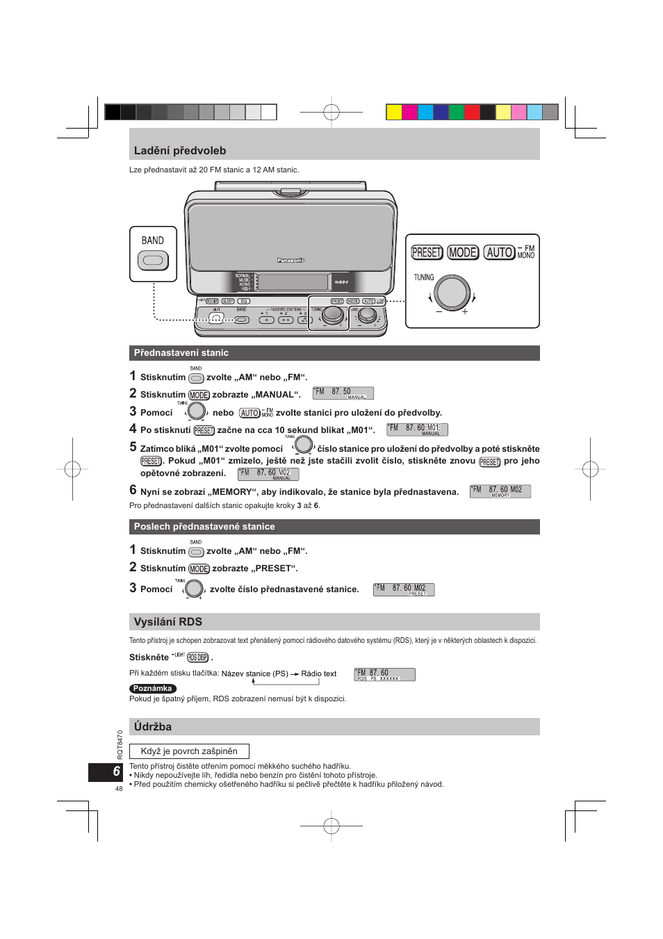 Panasonic RFU700 User Manual | Page 48 / 80