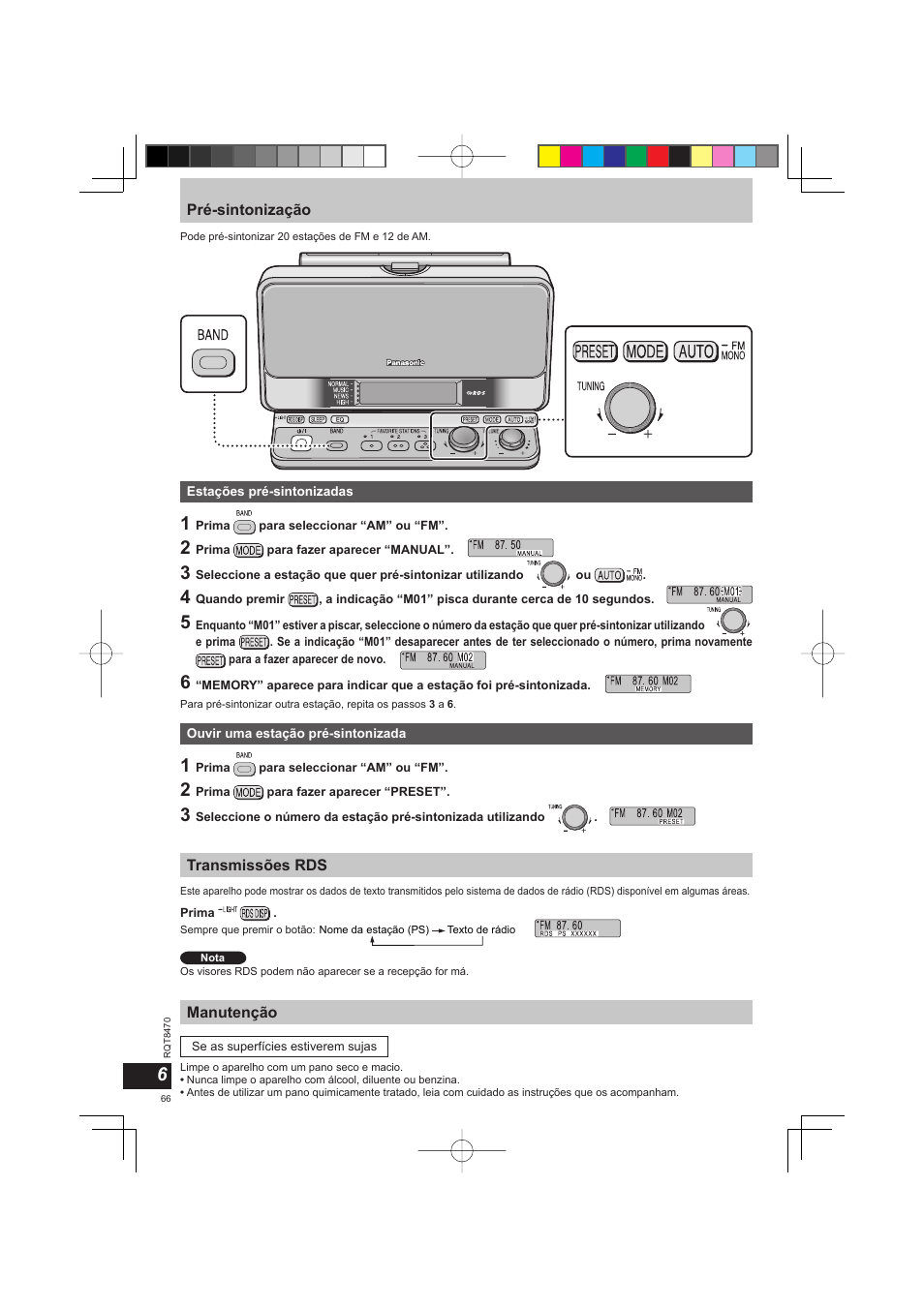 Panasonic RFU700 User Manual | Page 66 / 80