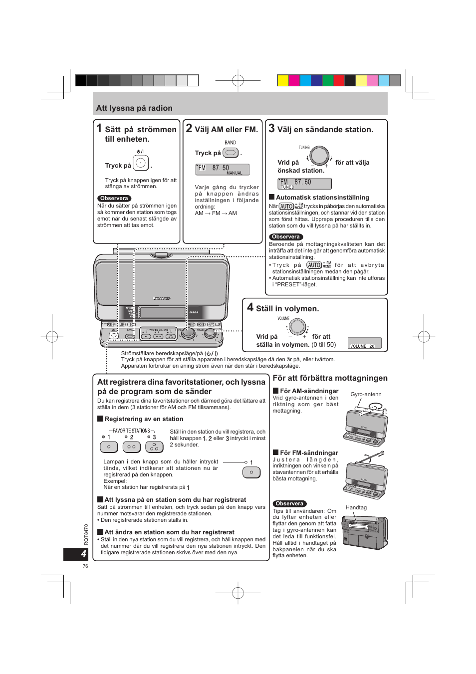 Panasonic RFU700 User Manual | Page 76 / 80