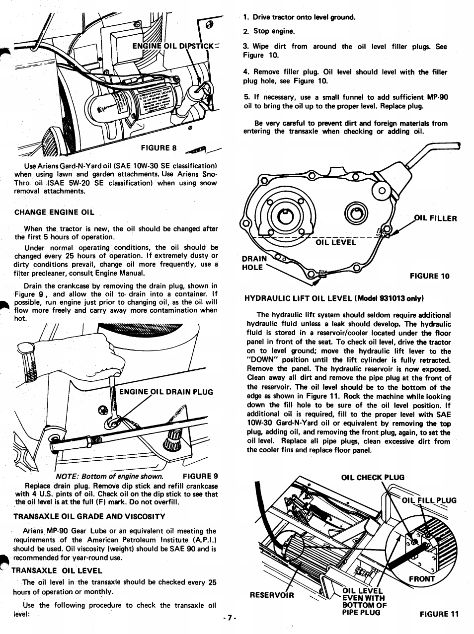 Ariens GARDEN TRACTORS 931013 S-14G User Manual | Page 7 / 36