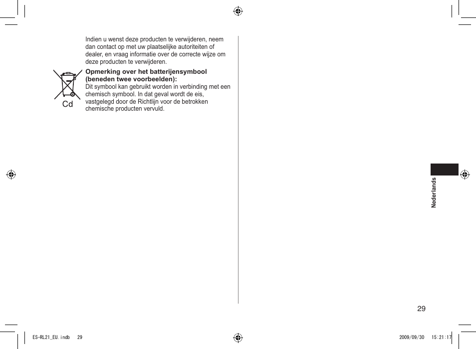 Panasonic ESRL21 User Manual | Page 29 / 92