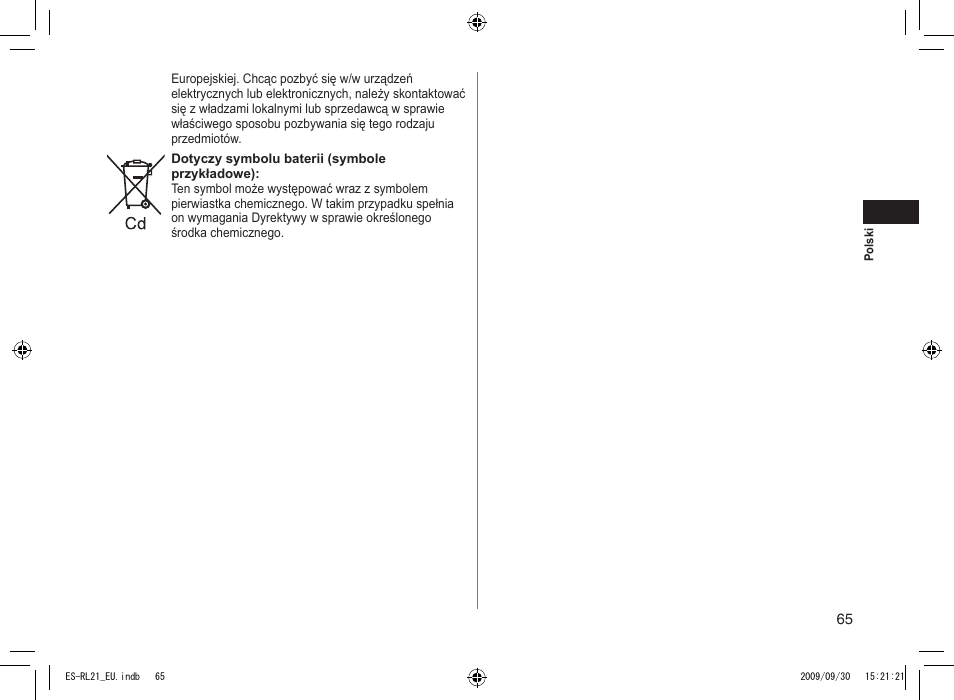 Panasonic ESRL21 User Manual | Page 65 / 92