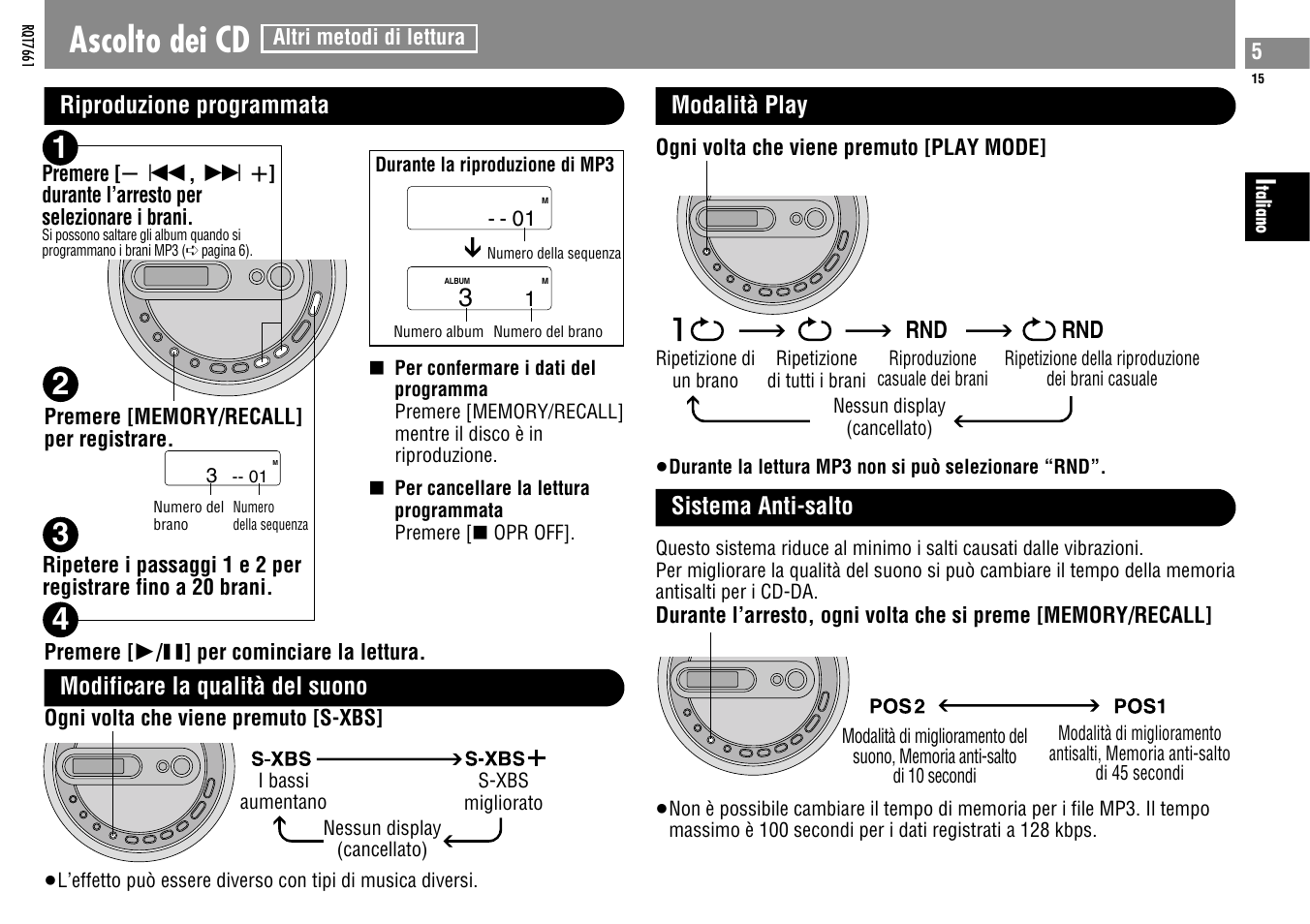 Ascolto dei cd | Panasonic SLSK574V User Manual | Page 15 / 112