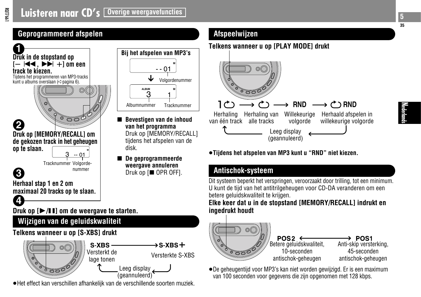 Luisteren naar cd’s | Panasonic SLSK574V User Manual | Page 35 / 112