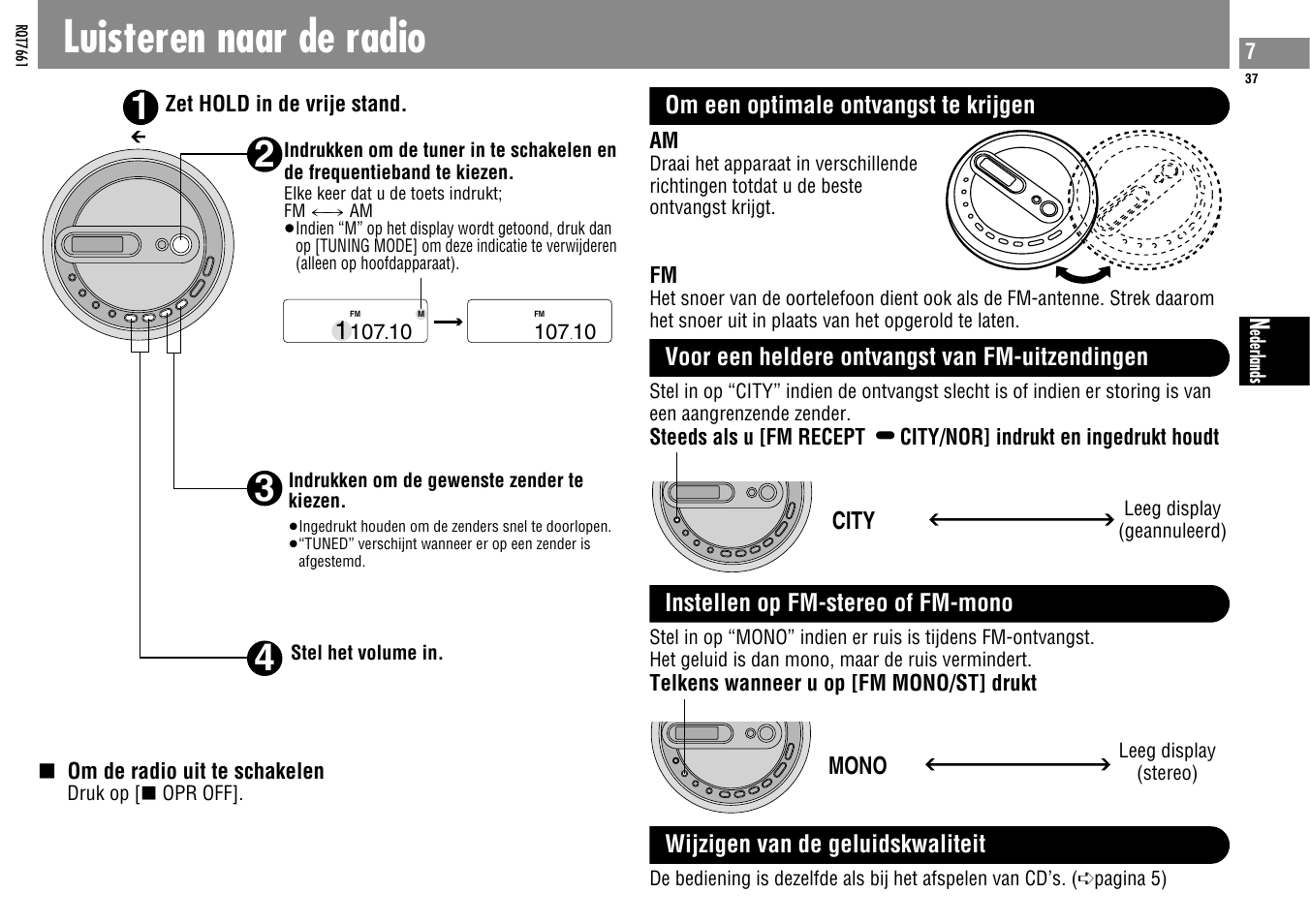 Luisteren naar de radio | Panasonic SLSK574V User Manual | Page 37 / 112