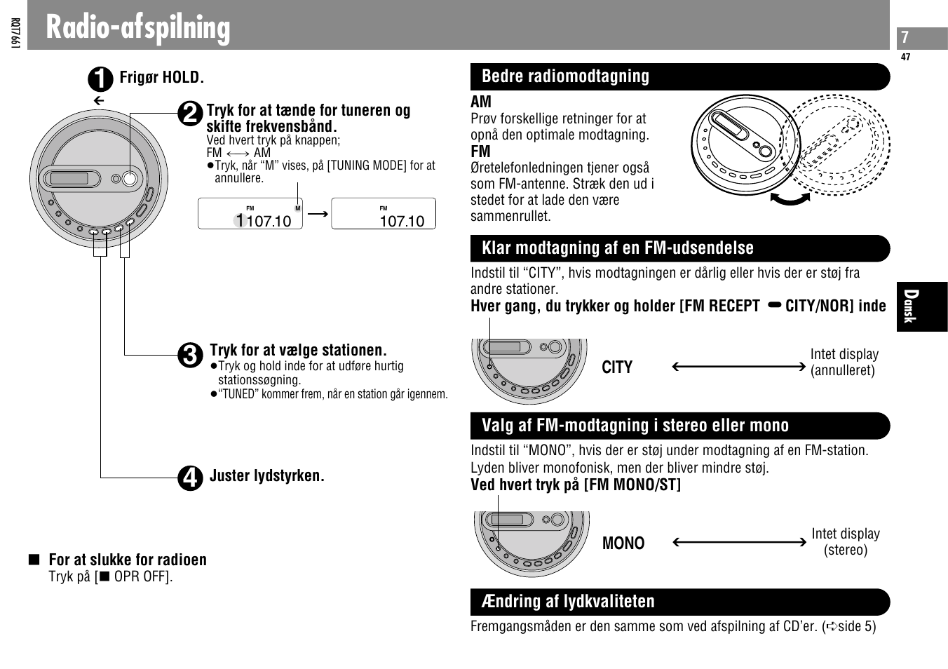 Radio-afspilning | Panasonic SLSK574V User Manual | Page 47 / 112