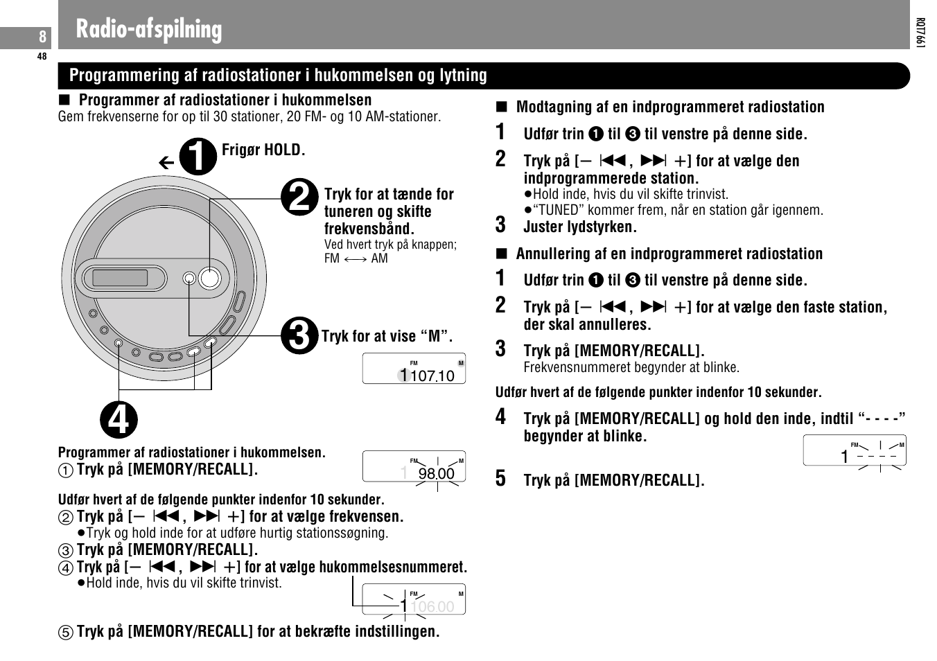 Radio-afspilning | Panasonic SLSK574V User Manual | Page 48 / 112