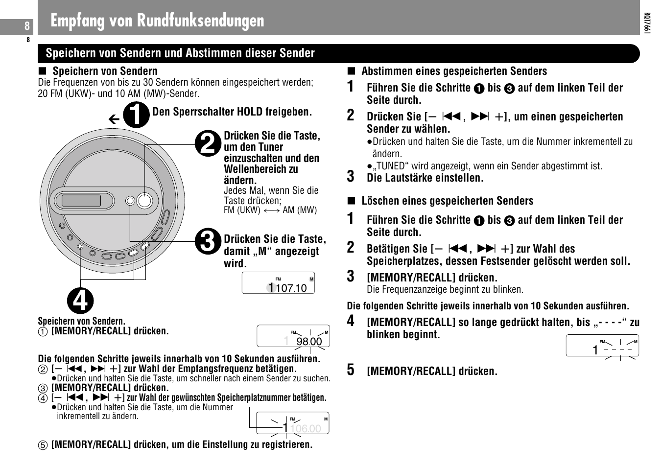 Empfang von rundfunksendungen | Panasonic SLSK574V User Manual | Page 8 / 112