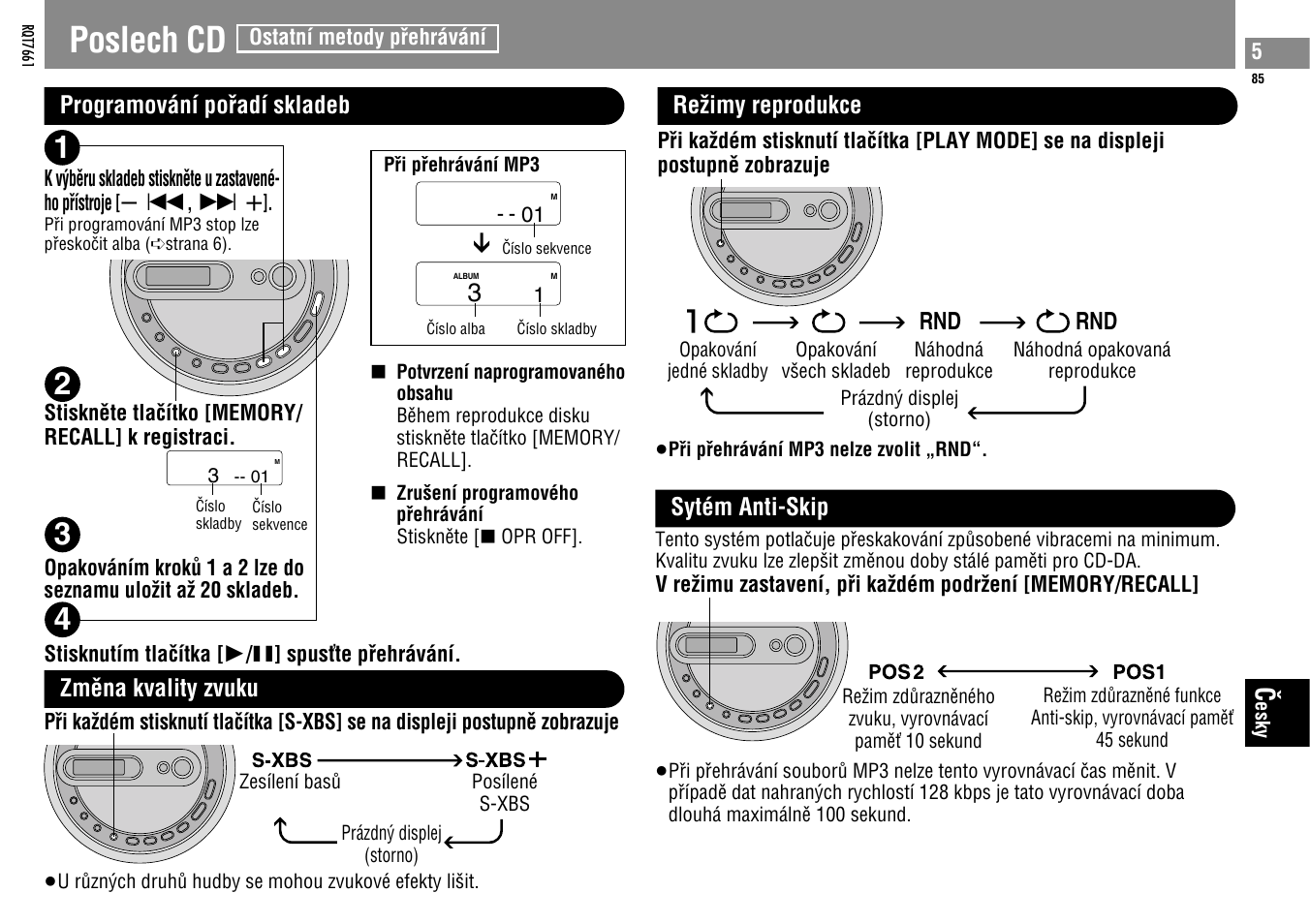 Poslech cd | Panasonic SLSK574V User Manual | Page 85 / 112