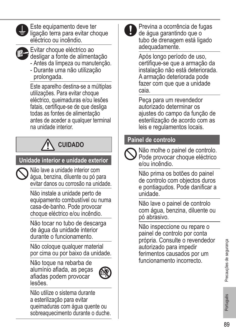 Panasonic WHUX09FE5 User Manual | Page 89 / 100