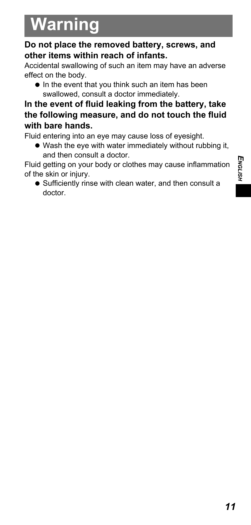 Warning | Panasonic TYTP10E User Manual | Page 11 / 216