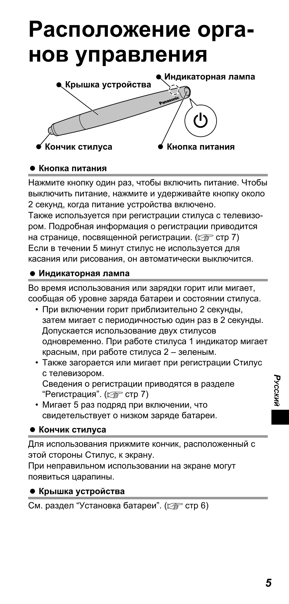 Расположение орга- нов управления | Panasonic TYTP10E User Manual | Page 113 / 216