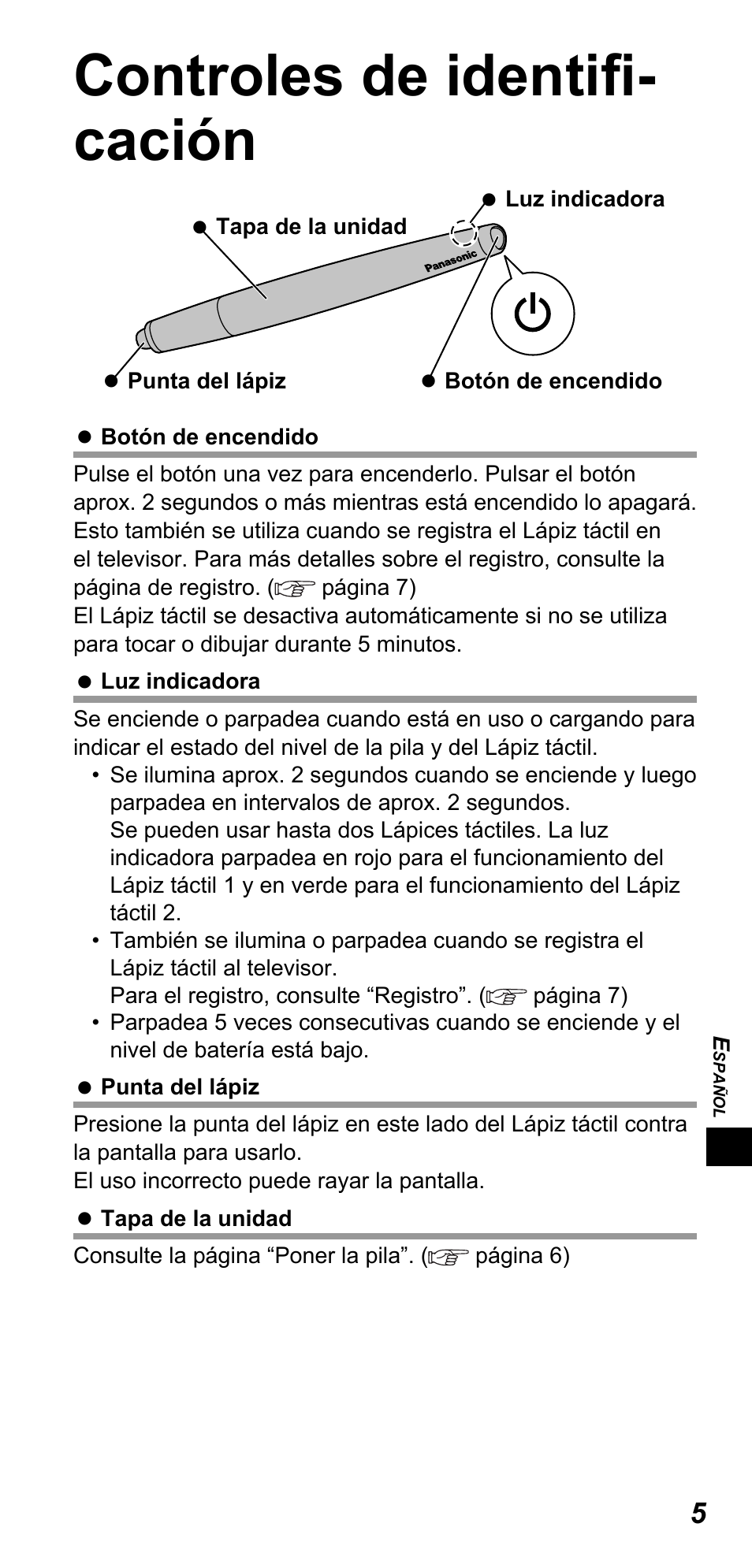 Controles de identifi - cación | Panasonic TYTP10E User Manual | Page 127 / 216