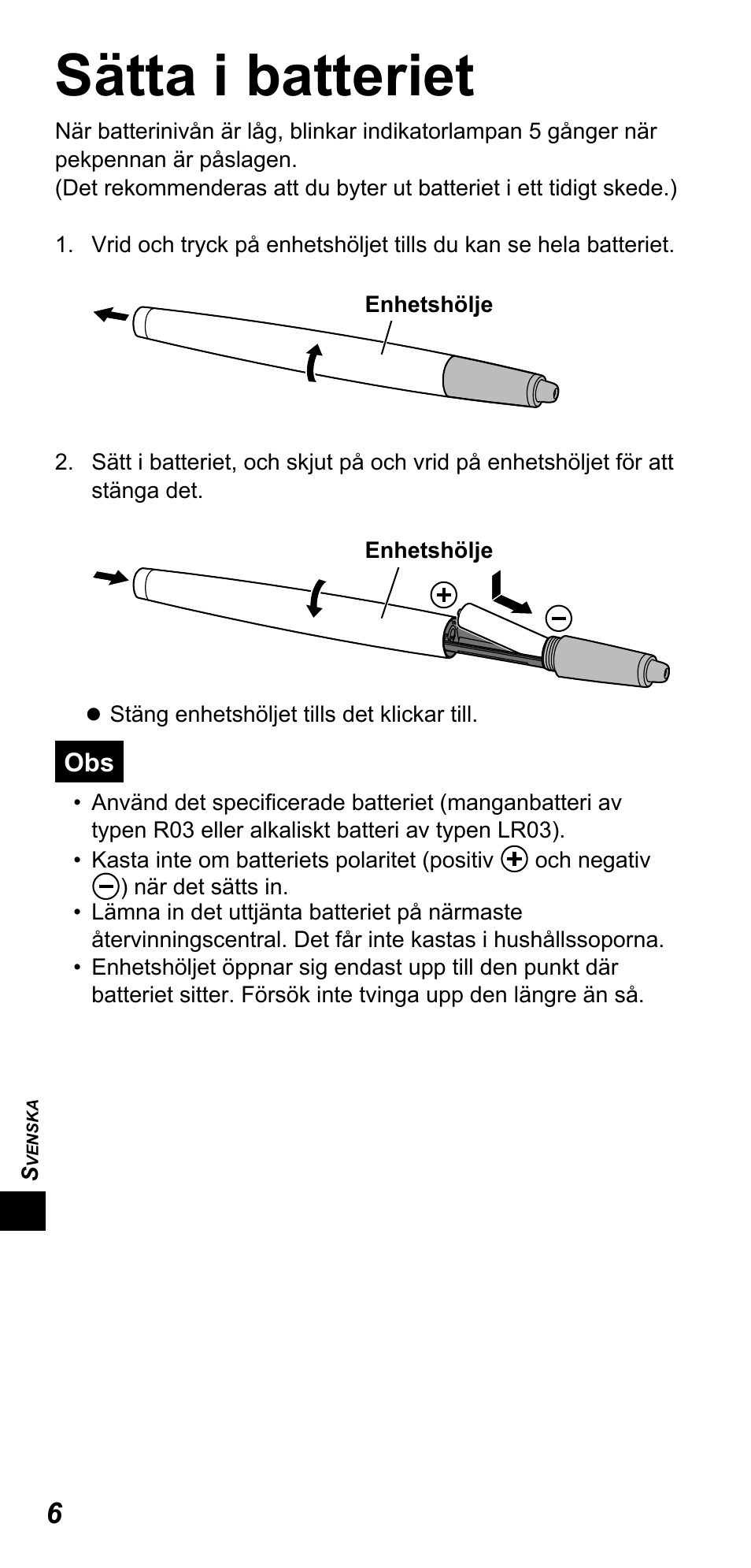 Sätta i batteriet | Panasonic TYTP10E User Manual | Page 142 / 216