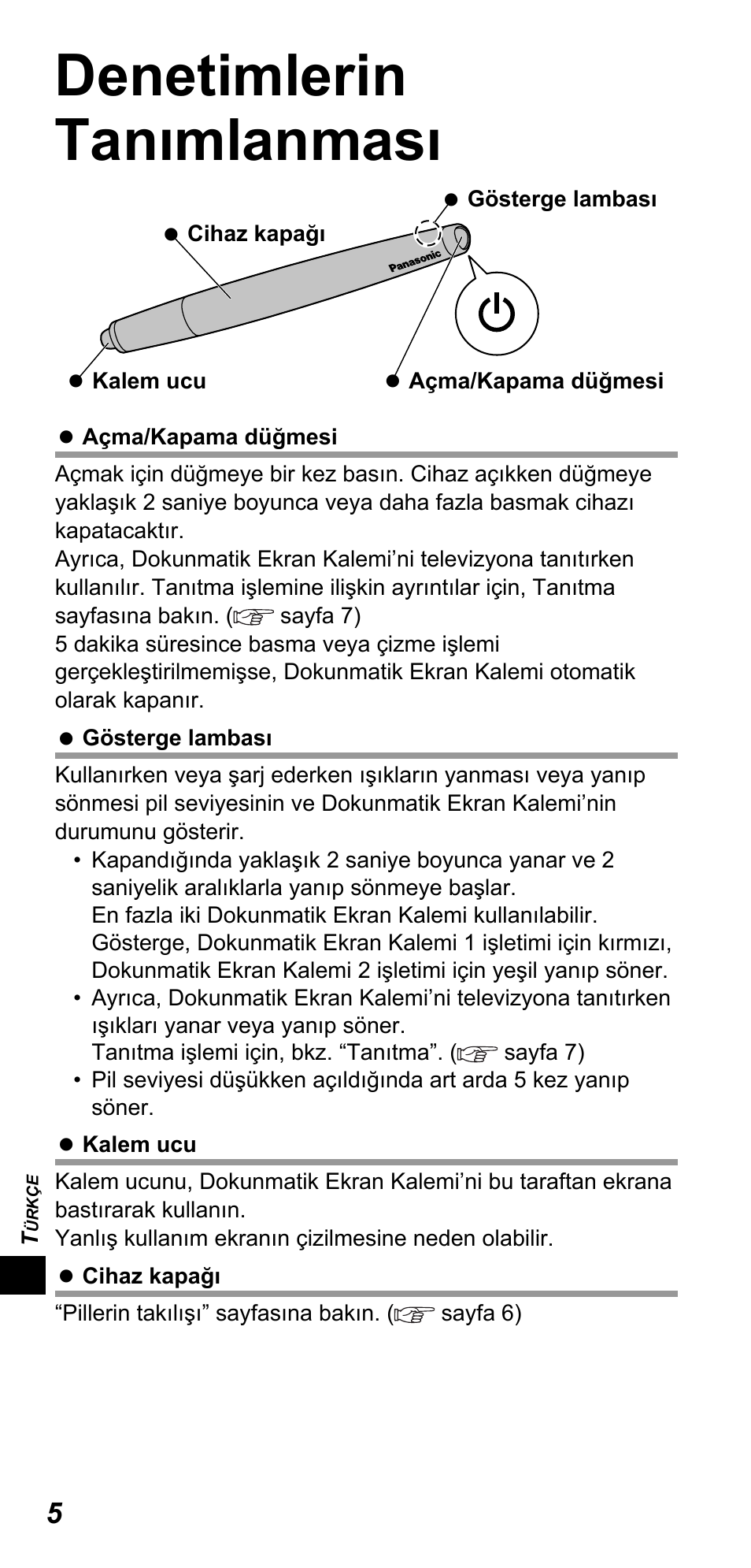 Denetimlerin tanımlanması | Panasonic TYTP10E User Manual | Page 154 / 216