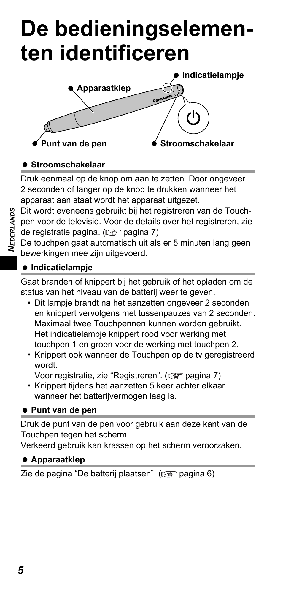 De bedieningselemen- ten identifi ceren | Panasonic TYTP10E User Manual | Page 32 / 216