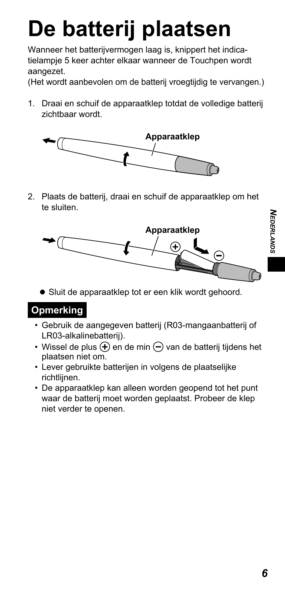 De batterij plaatsen | Panasonic TYTP10E User Manual | Page 33 / 216