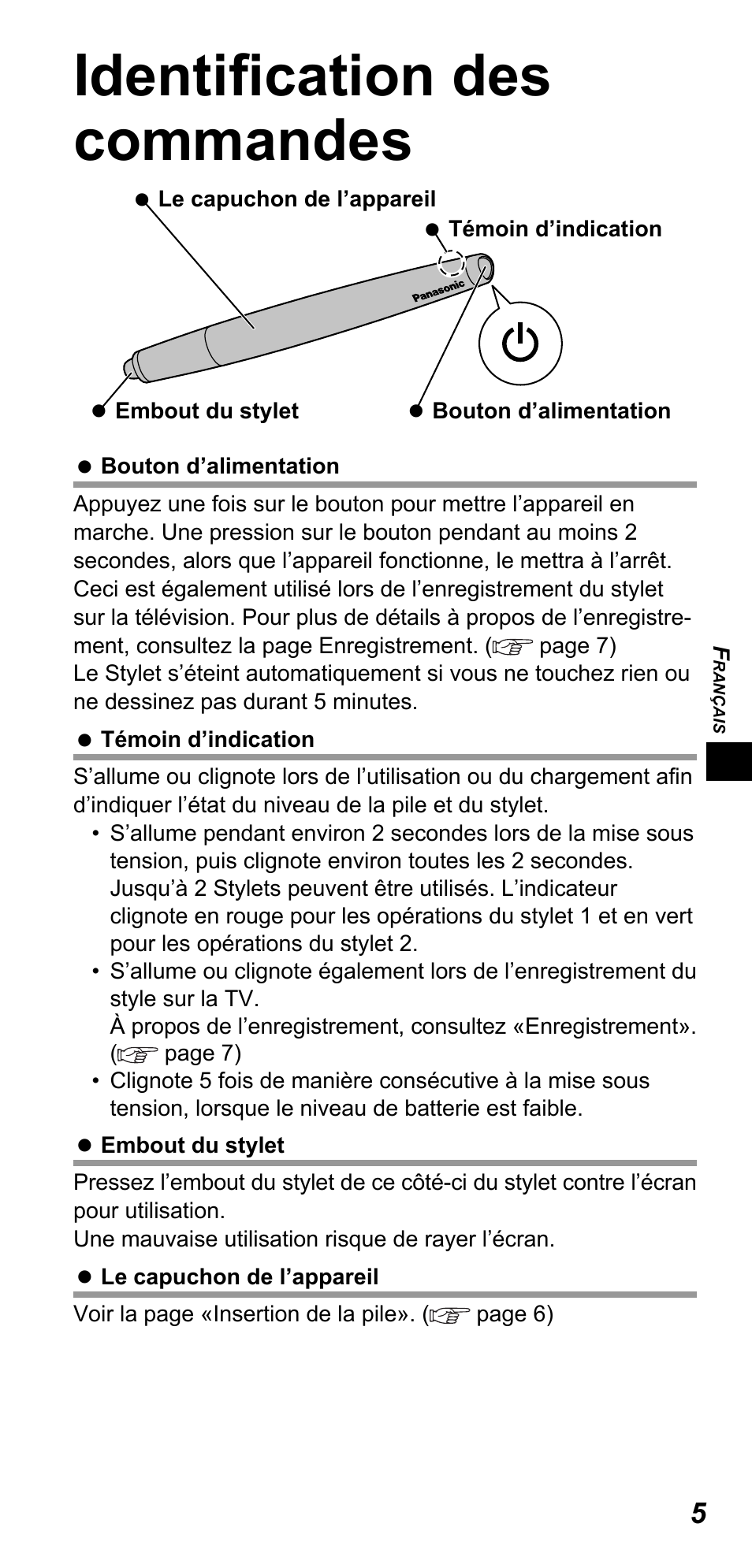 Identifi cation des commandes | Panasonic TYTP10E User Manual | Page 45 / 216