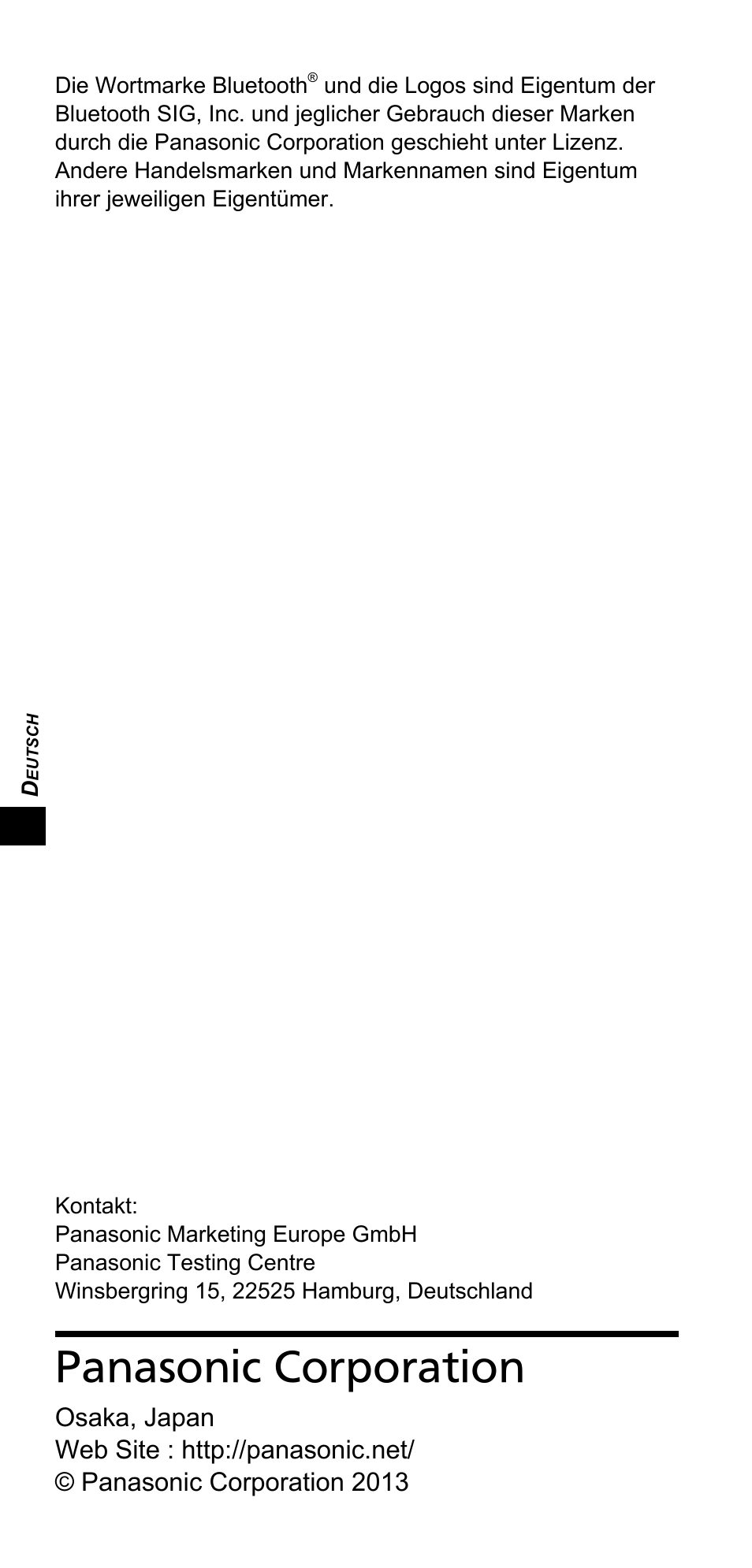 Panasonic corporation | Panasonic TYTP10E User Manual | Page 68 / 216